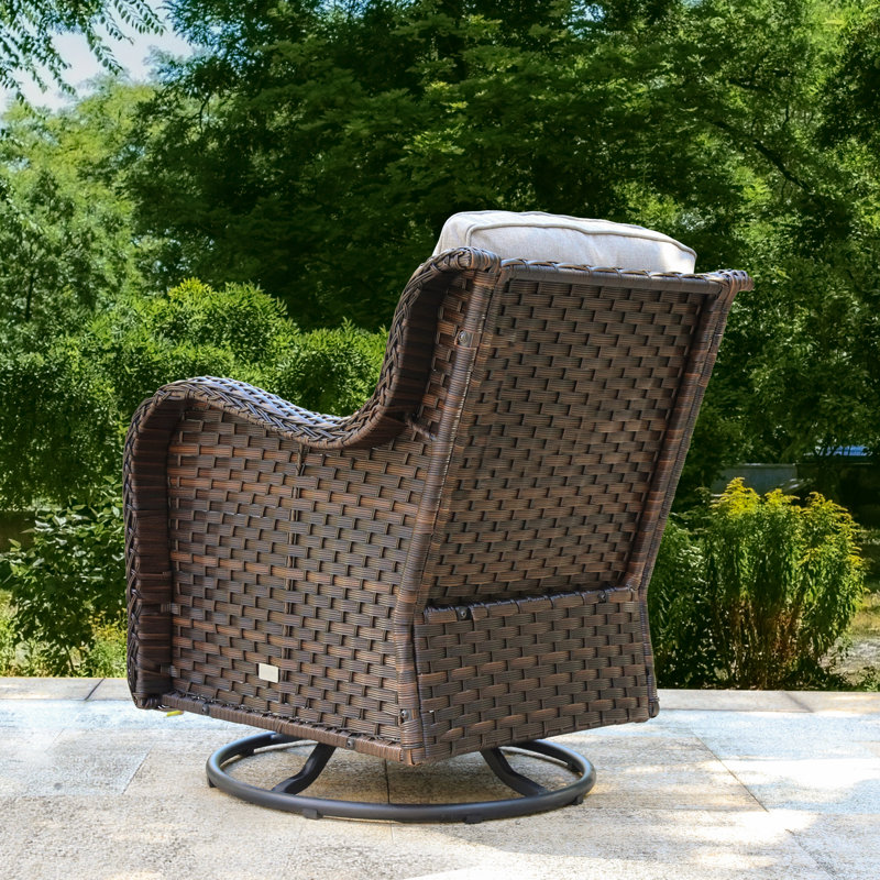 Bayou Breeze Brice Rocking Swivel Patio Chair with Cushions & Reviews